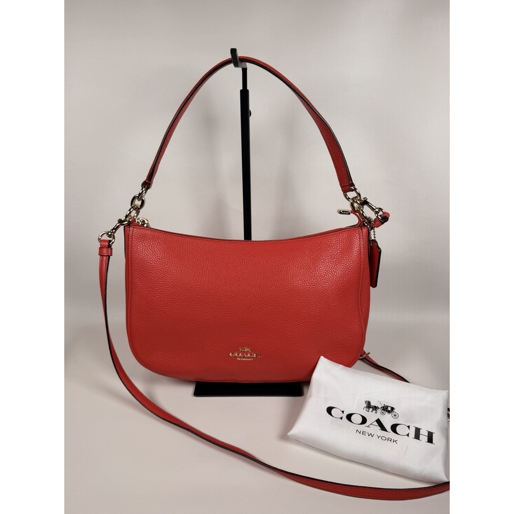 Coach Chelsea Crossbody Jasper Cardinal Red Pebbled Leather Shoulder Bag 56819